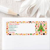 Étiquette Adresse de retour d'arbre de Noël Mid Century Mode (En situation)