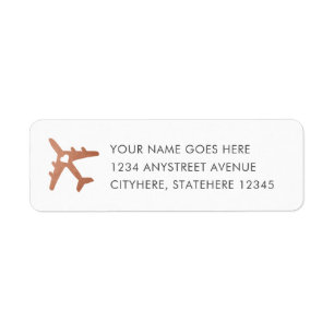 Étiquette Adresse de retour d'avion de cuivre