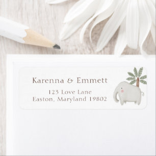 Étiquette Adresse de Retour de Baby Shower Aquarelle Boho Sa