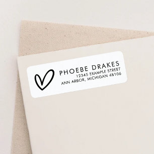 Étiquette Adresse de retour de Baby Shower Minimal Noir & Bl