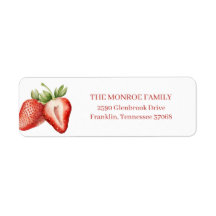 Adresse de Retour de Baby Shower Strawberry Berry
