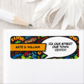Étiquette Adresse de retour de bande dessinée typographique (En situation)