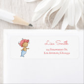 Étiquette Adresse de retour de bébé sirène mignonne (En situation)