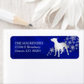 Étiquette Adresse de retour de Blue Winter Pit (En situation)