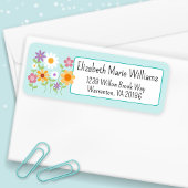Étiquette Adresse de retour de bouquet floral