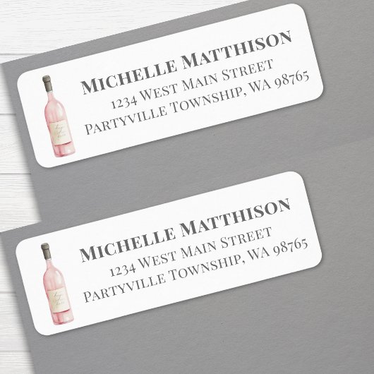 Étiquette Adresse de retour de bouteilles de vin
