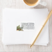 Étiquette Adresse de retour de cactus de paysage du désert o (En situation)