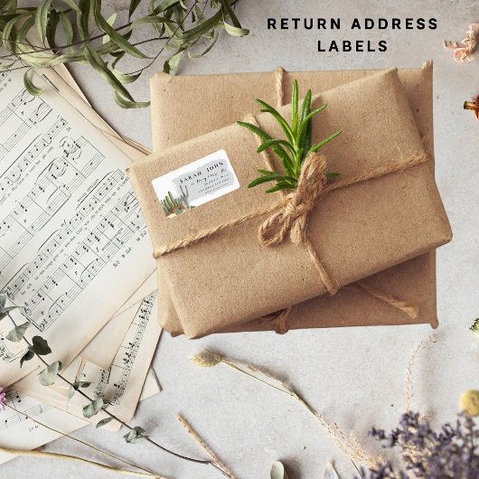 Étiquette Adresse de retour de cactus de paysage du désert o