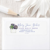 Étiquette ADRESSE DE RETOUR DE Cactus SUCCÈS PURPLE (En situation)