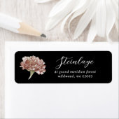 Étiquette Adresse de retour de carnation rose (En situation)