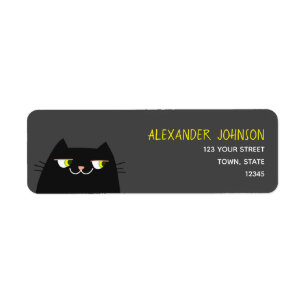 Étiquette Adresse de retour de chat noir