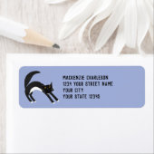 Étiquette Adresse de retour de chat noir et blanc (En situation)