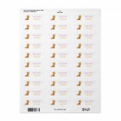 Étiquette Adresse de Retour de Chat Orange Mignon (Feuille entière)