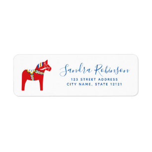 Étiquette Adresse de retour de cheval de Dala