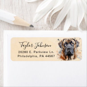 Étiquette Adresse de retour de chien Mastiff anglais