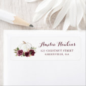 Étiquette Adresse de retour de citrouille de Bourgogne flora (En situation)