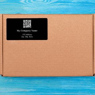Étiquette Adresse de retour de code qr d'entreprise noire