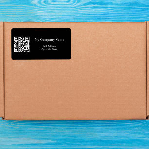 Étiquette Adresse de retour de code qr d'entreprise noire
