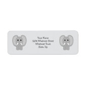 Étiquette Adresse de Retour de Conception d'Éléphant (Devant)