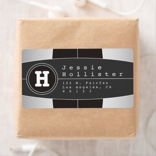 Étiquette Adresse de retour de conception géométrique modern (En situation)