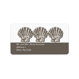 Étiquette Adresse de retour de coquille de feston de plage