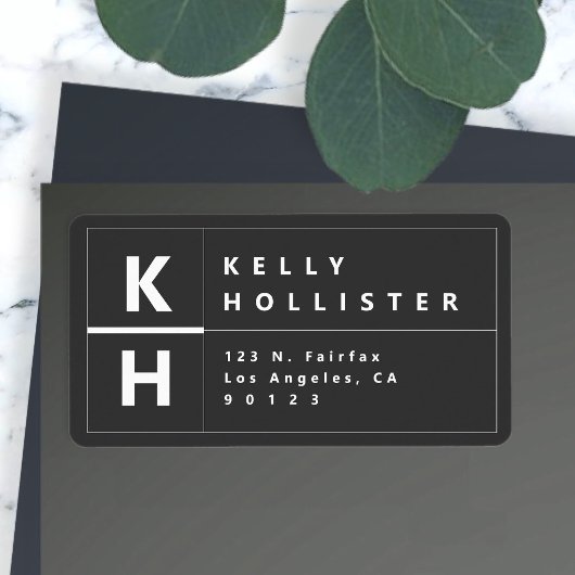 Étiquette Adresse de retour de création moderne | Gris presq