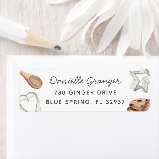 Étiquette Adresse de retour de cuisson de biscuits (En situation)