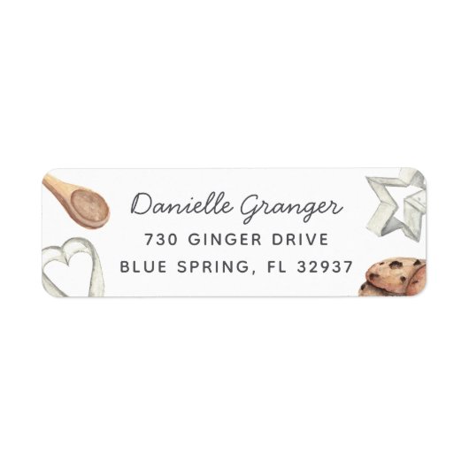 Étiquette Adresse de retour de cuisson de biscuits (Devant)