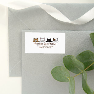 Étiquette Adresse De Retour De Cute "Cats All In A Row"