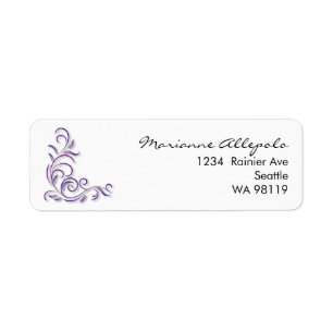 Étiquette Adresse de retour de défilement décoratif personna