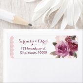 Étiquette Adresse de retour de dentelle florale rustique (En situation)
