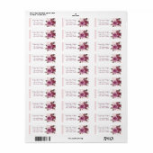 Étiquette Adresse de retour de dentelle florale rustique (Feuille entière)