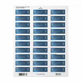 Étiquette Adresse de Retour de Design Baroque - Bleu (Feuille entière)