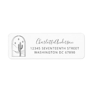Étiquette Adresse de retour de dessin minimaliste de ligne é