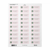 Étiquette Adresse de Retour de Diplôme de Golf Vert Rose Mod (Feuille entière)