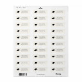 Étiquette Adresse de retour de diplôme noir classique simple (Feuille entière)