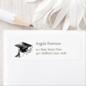 Étiquette Adresse de retour de diplôme Simple Cap Wildlower (En situation)