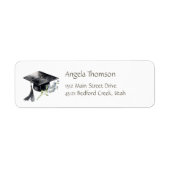 Étiquette Adresse de retour de diplôme Simple Cap Wildlower (Devant)