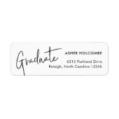 Étiquette Adresse de retour de diplôme simple écriture moder (Devant)