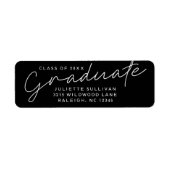 Étiquette Adresse de retour de diplôme simple en écriture mo (Devant)