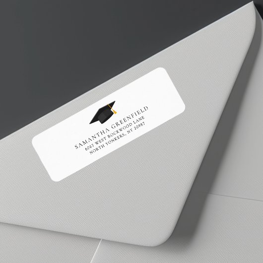Étiquette Adresse de Retour de Diplômé Simple Moderne 2026