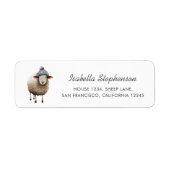 Étiquette Adresse de retour de ferme de moutons mignons (Devant)