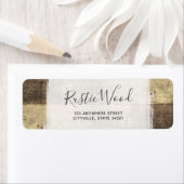 Étiquette Adresse de retour de ferme rustique en bois (En situation)