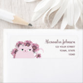 Étiquette Adresse de retour de fille mignonne (En situation)