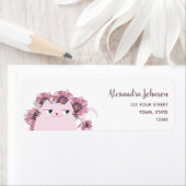 Étiquette Adresse de retour de fille mignonne (En situation)