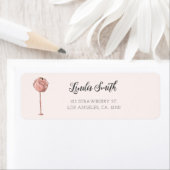 Étiquette Adresse de retour de flamant rose mignon (En situation)