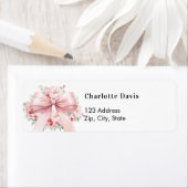 Étiquette Adresse de retour de fleurs arc rose (En situation)