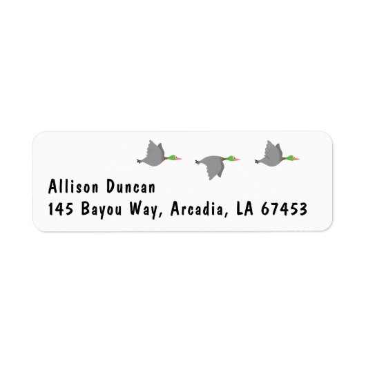 Étiquette Adresse de retour de Flying Ducks (Devant)