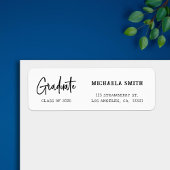 Étiquette Adresse de retour de Graduation de script noir sim