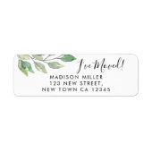 Étiquette Adresse de retour de I've Moved Greenery (Devant)